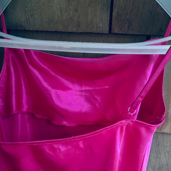 NWT Chelsea & Violet Hot Pink Sleeveless Cowl Neck Midi Slip Population Dress S - Picture 14 of 15